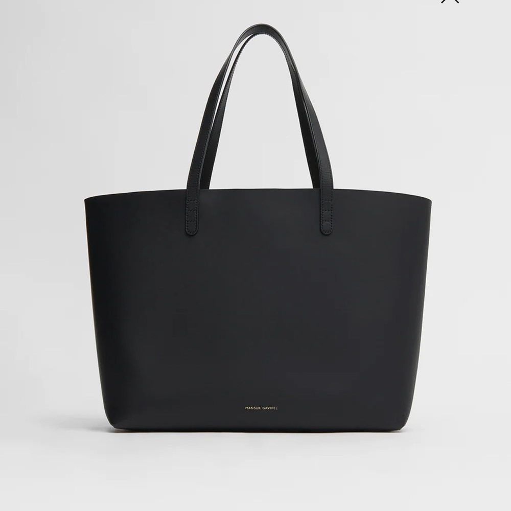 Mansur Gavriel large tote in black w/ detachable pouch